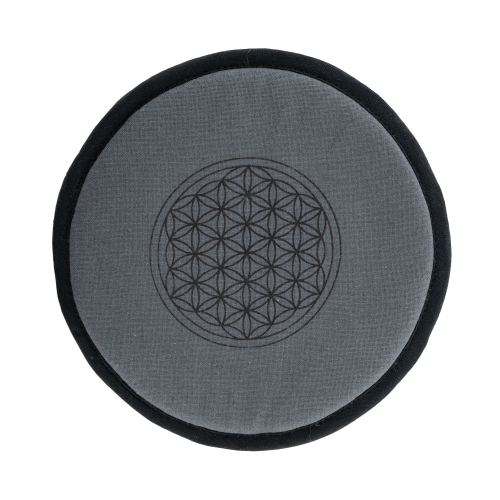 Klangschalenkissen mit Blume des Lebens, Dunkelgrau, Produktbild 1