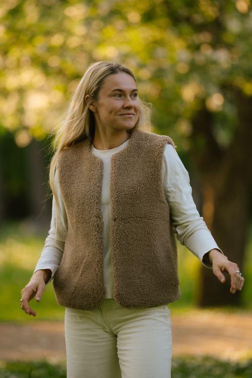 Merino-Weste „Storm“, hellbraun, Produktbild 7