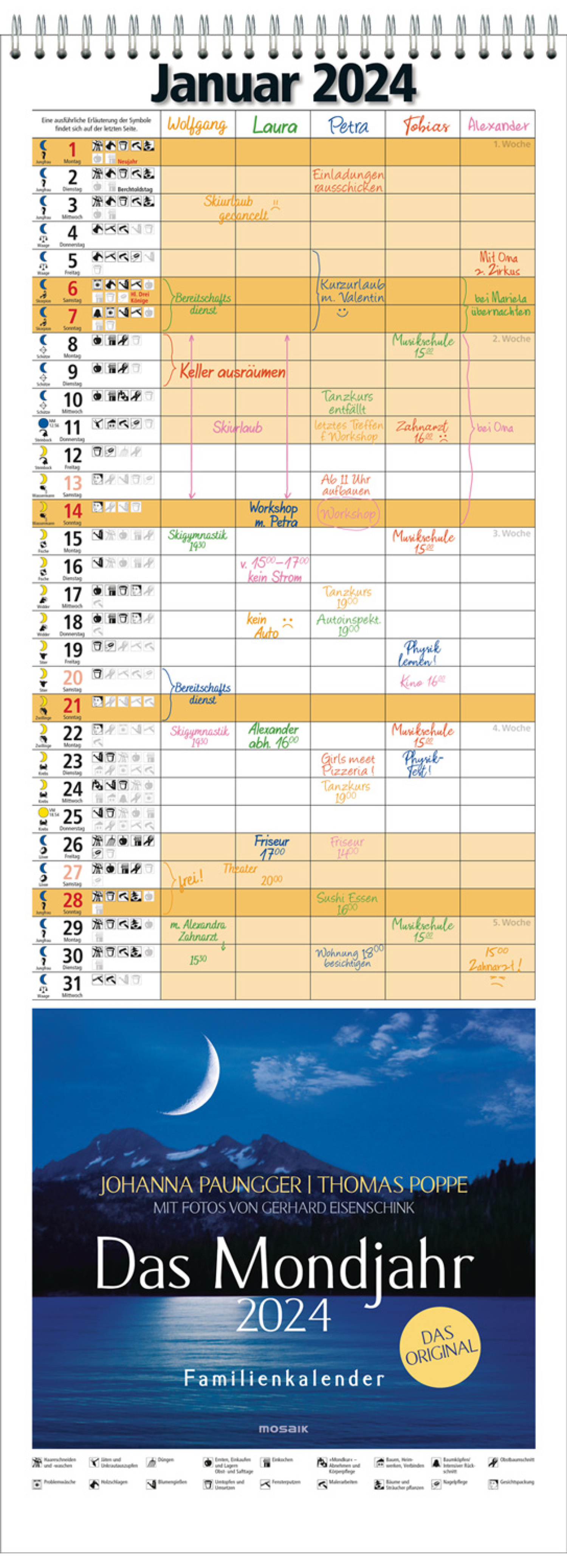 Das Mondjahr 2024 – Familienkalender, Produktbild 1