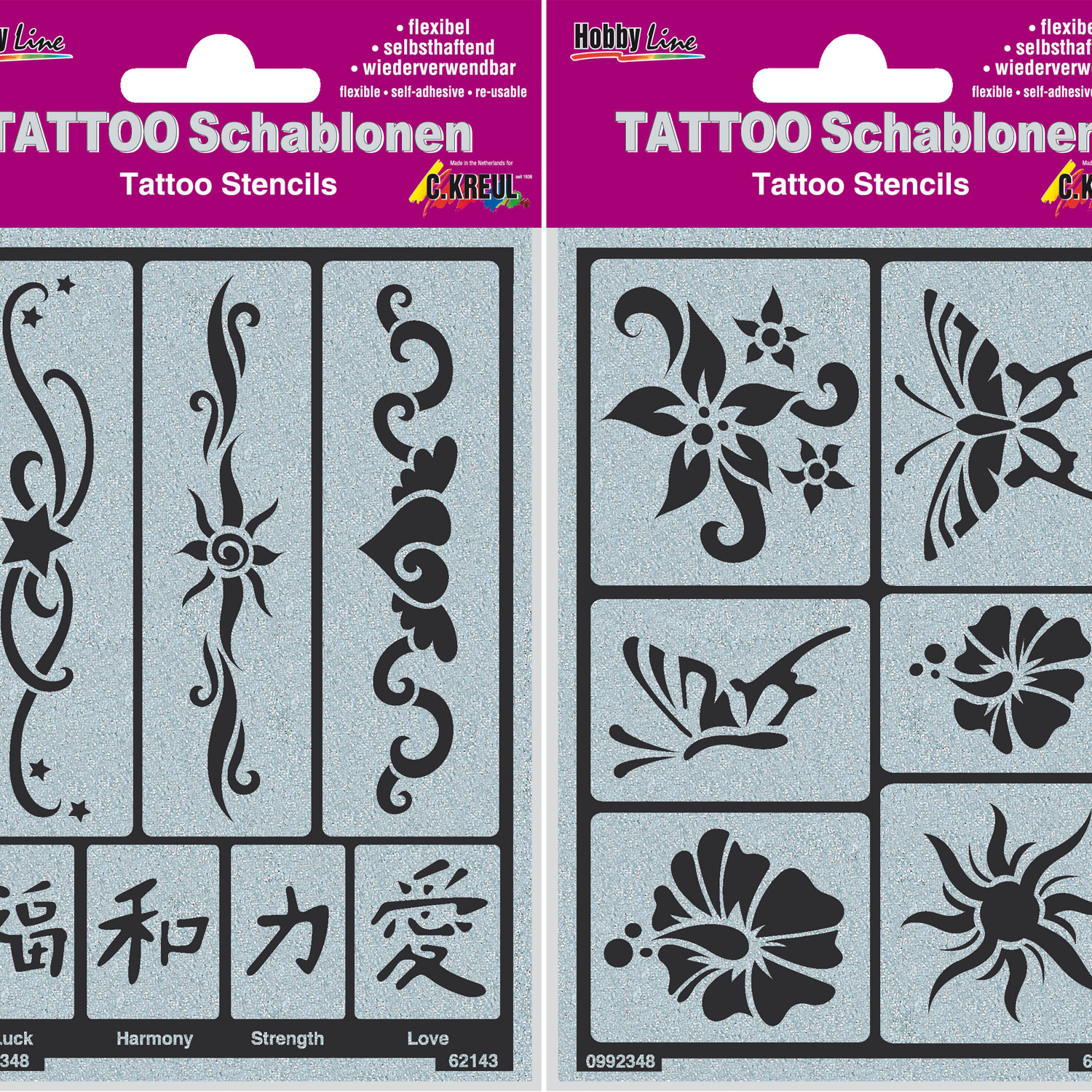 Tattoo-Schablonen Set, Produktbild 1