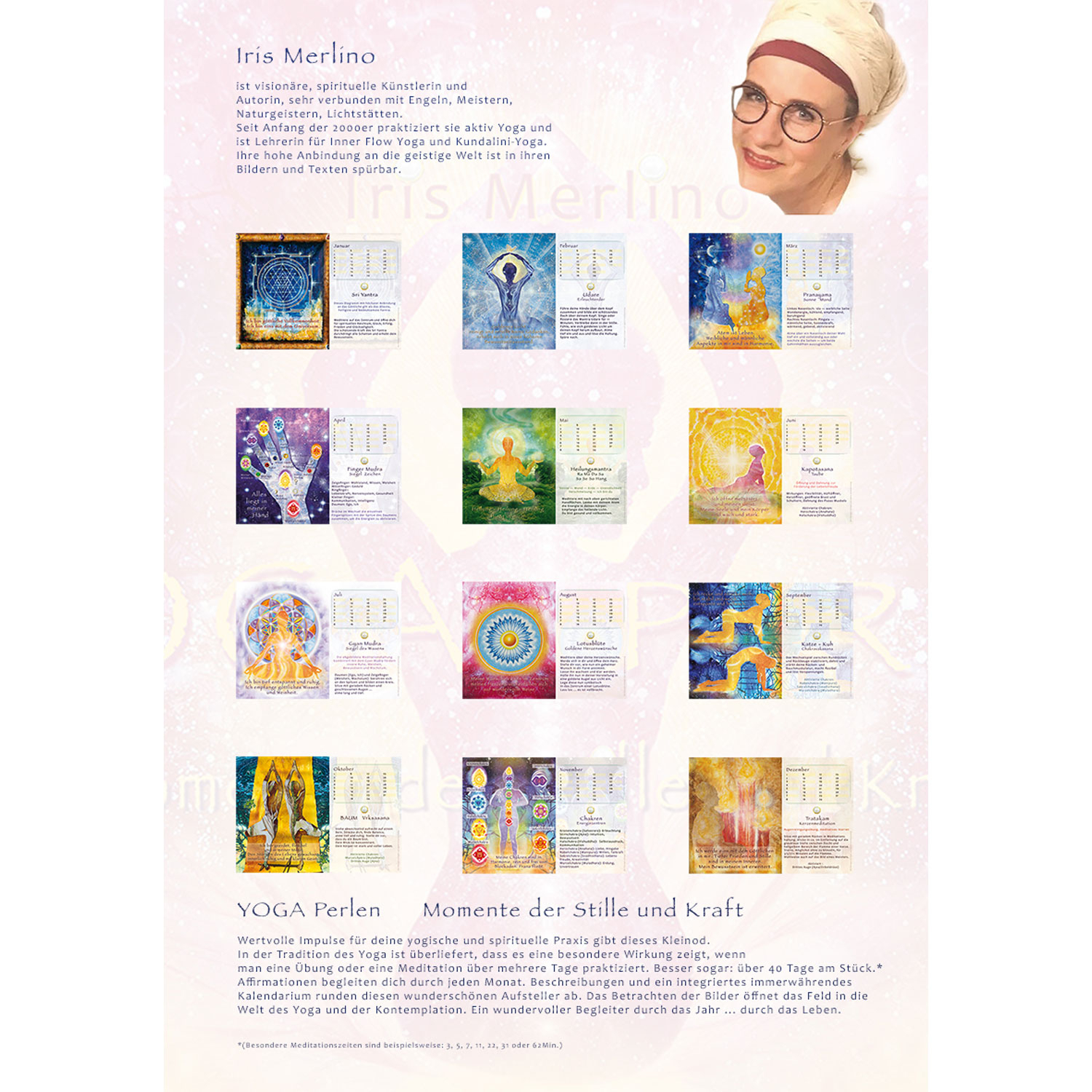 Immerwährender Kalenderaufsteller „Yoga Perlen“, Produktbild 4