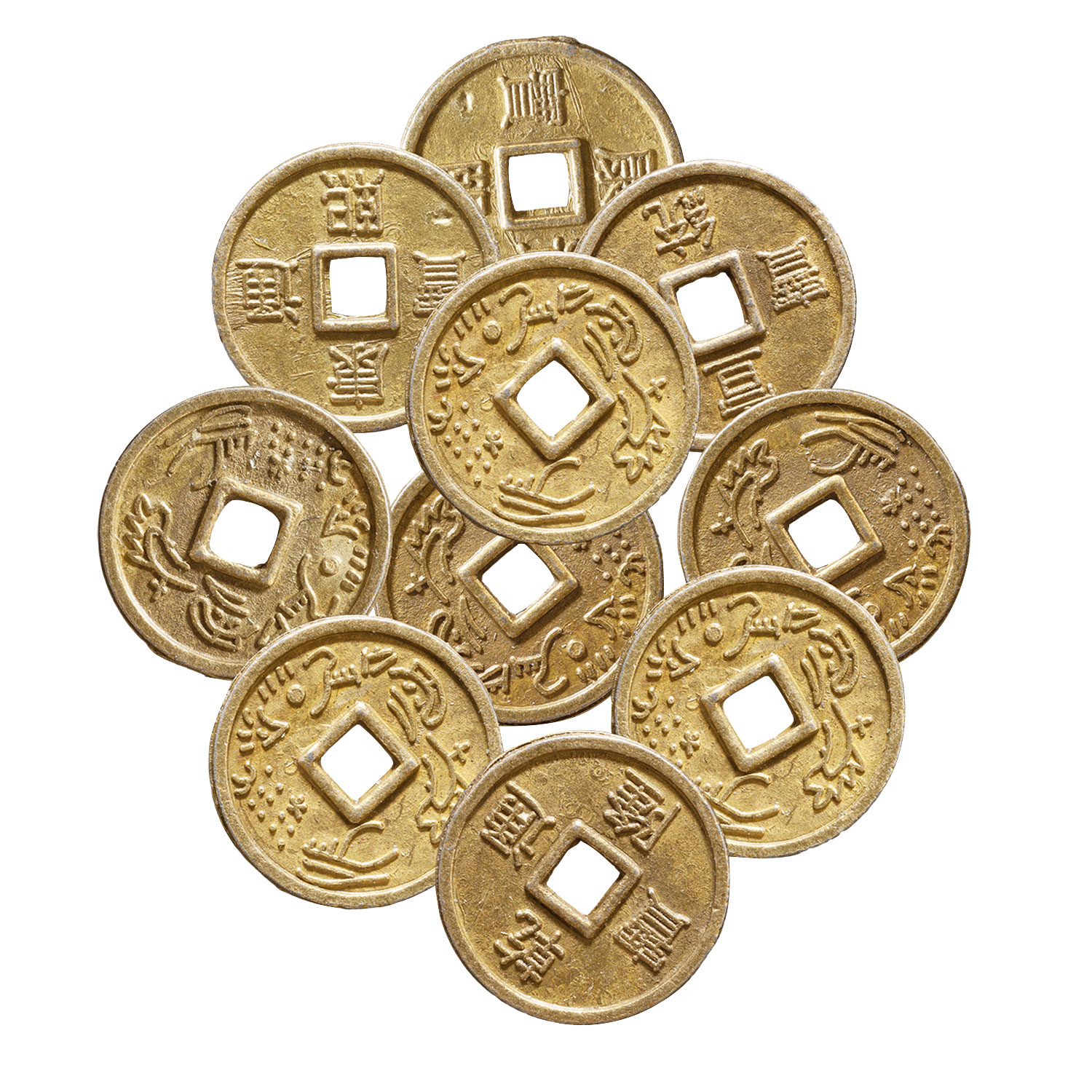 Chinesische Glücksmünzen, 10er Set, Produktbild 2