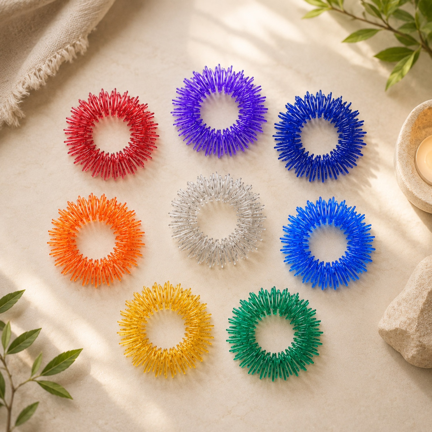 Akupressur Chakra-Ringe 8er Set, Produktbild 2