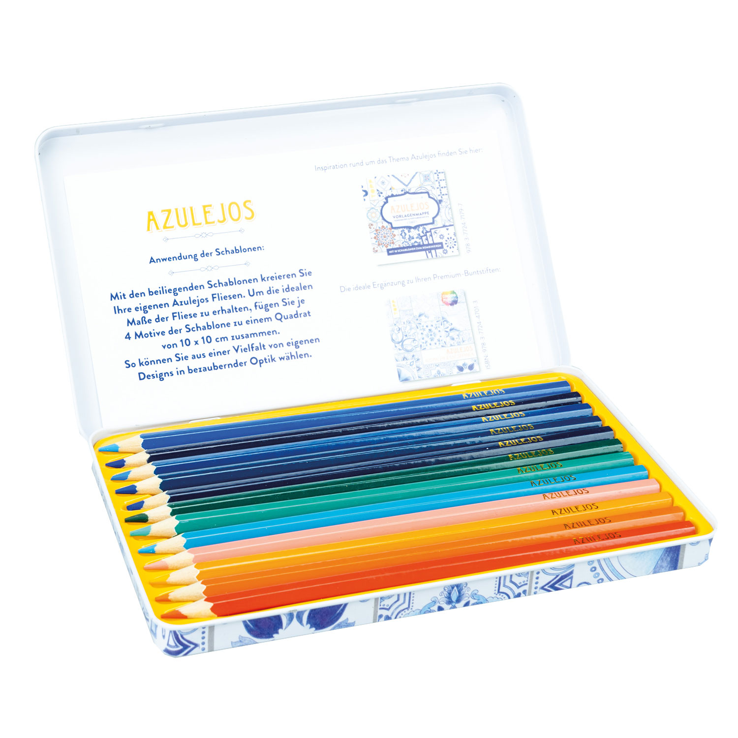 Azulejos Designdose mit 12 Premium-Buntstiften, Produktbild 1