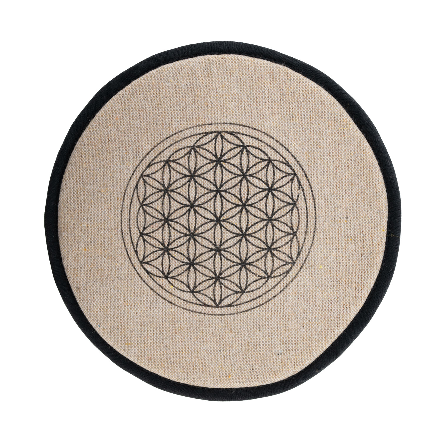 Klangschalenkissen mit Blume des Lebens, Hellgrau, Produktbild 1