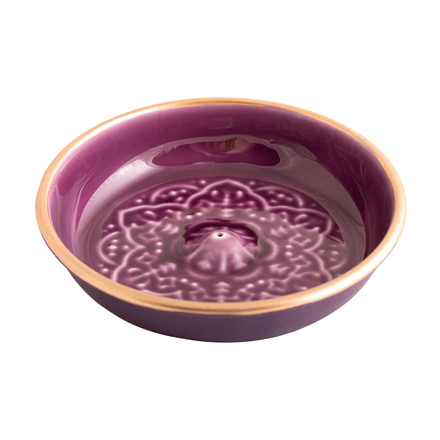 Räucherstäbchenhalter „Mandala“, Aubergine, Produktbild 1