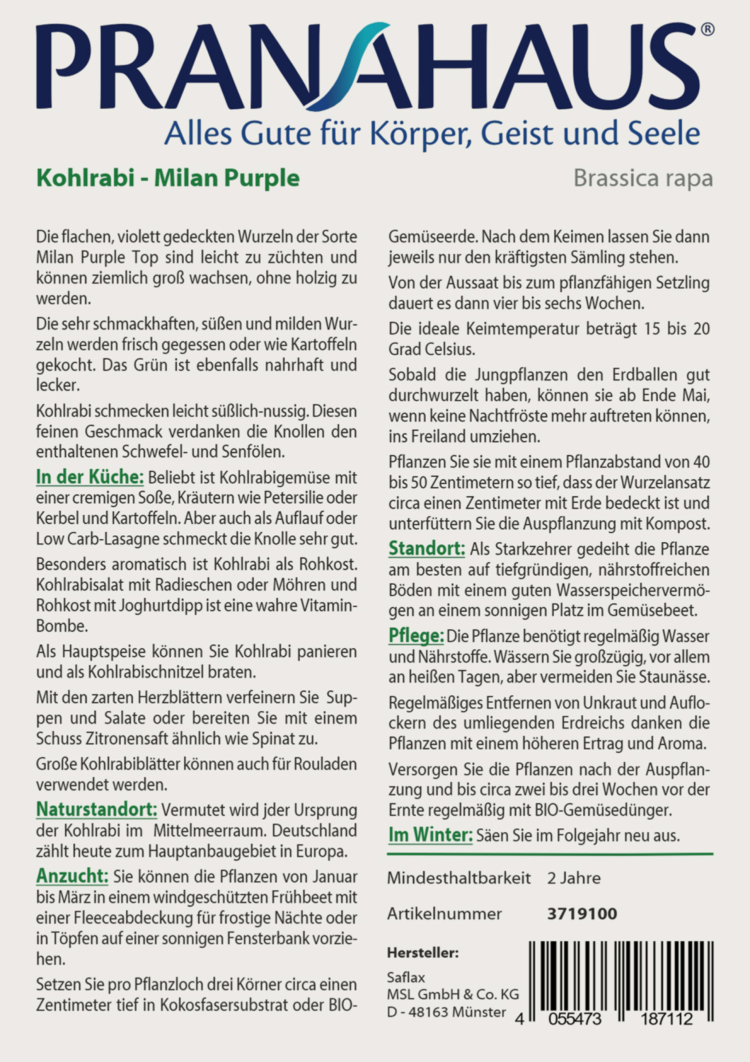 Kohlrabi „Milan Purple“, Samen, Produktbild 2