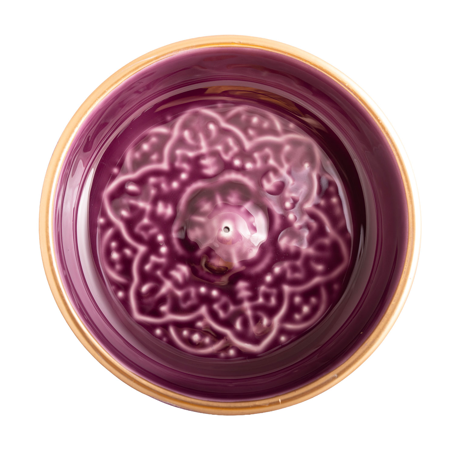 Räucherstäbchenhalter „Mandala“, Aubergine, Produktbild 2