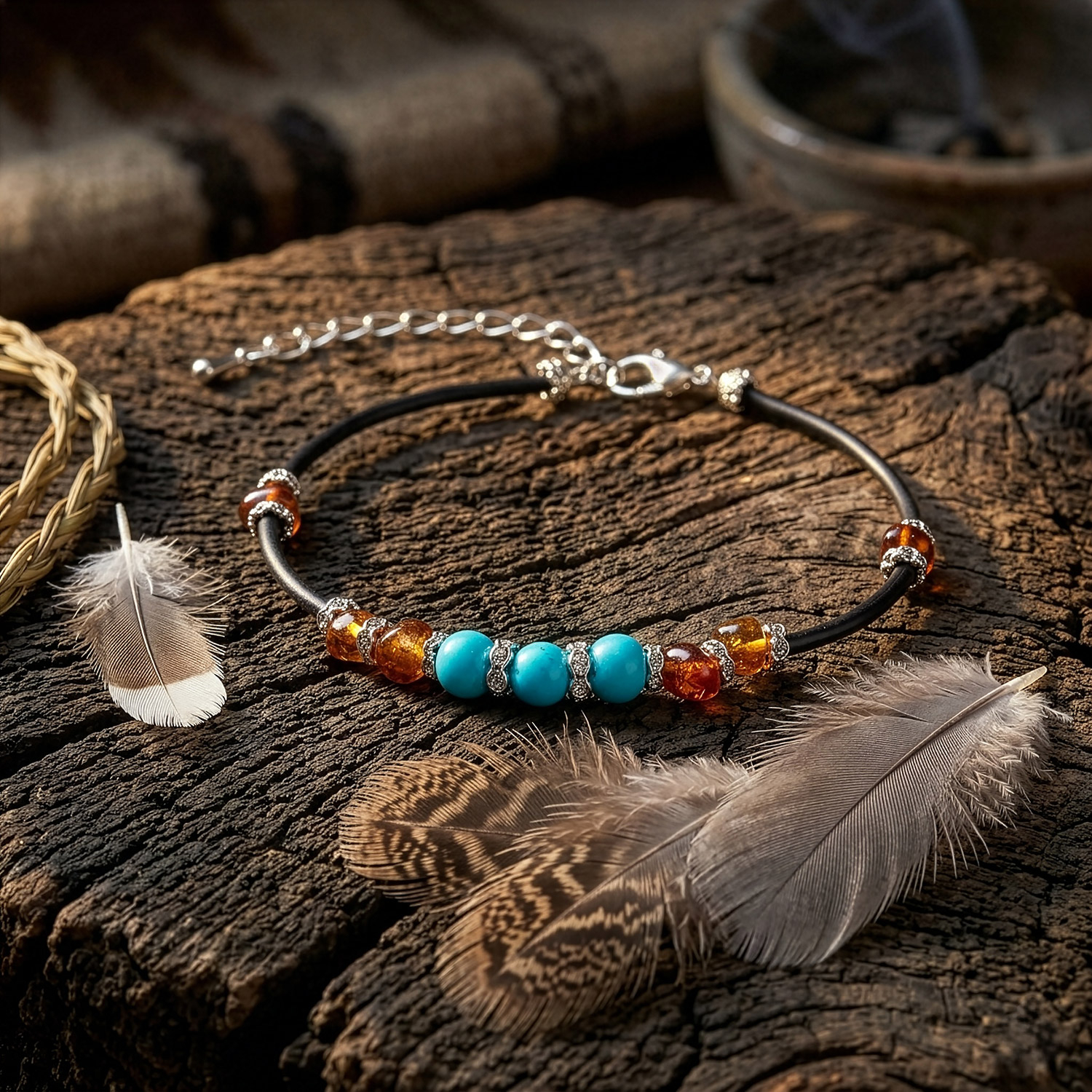 Bernstein-Armband „Schamanin“, Produktbild 2