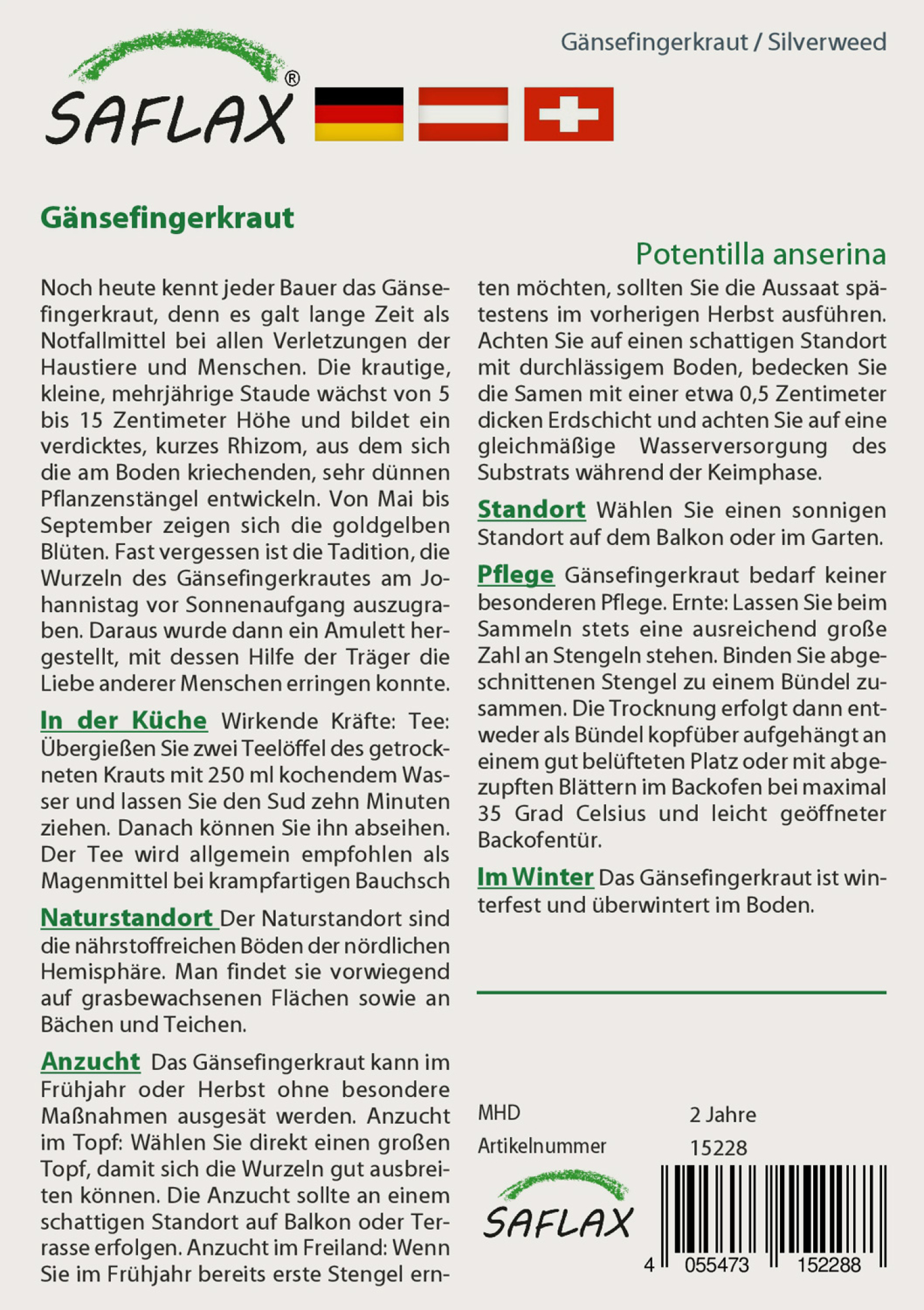 Gänsefingerkraut, Samen, Produktbild 2