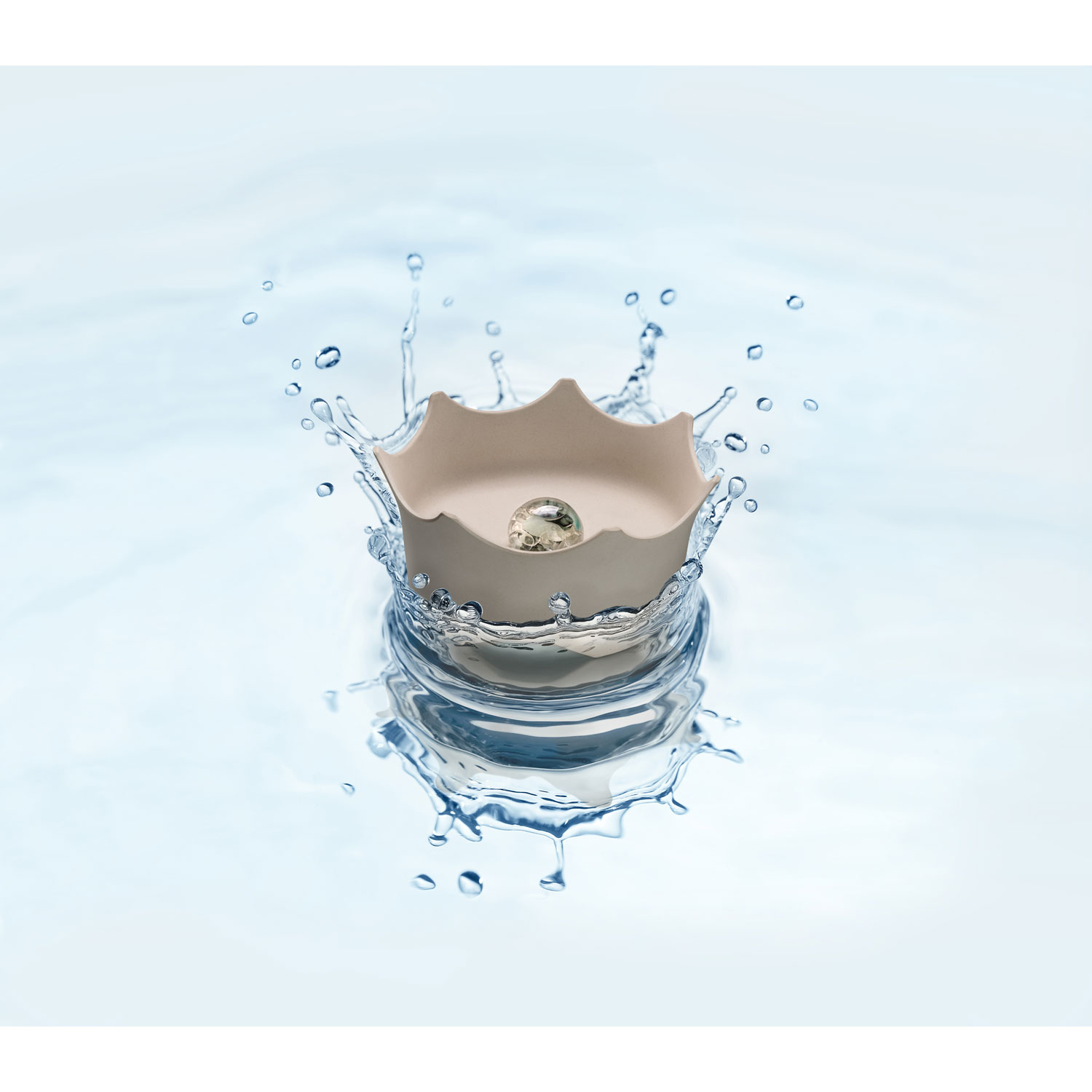 CrownJuwel Edelsteinwasserschale für Katzen und Hunde, naturweiß, Produktbild 2