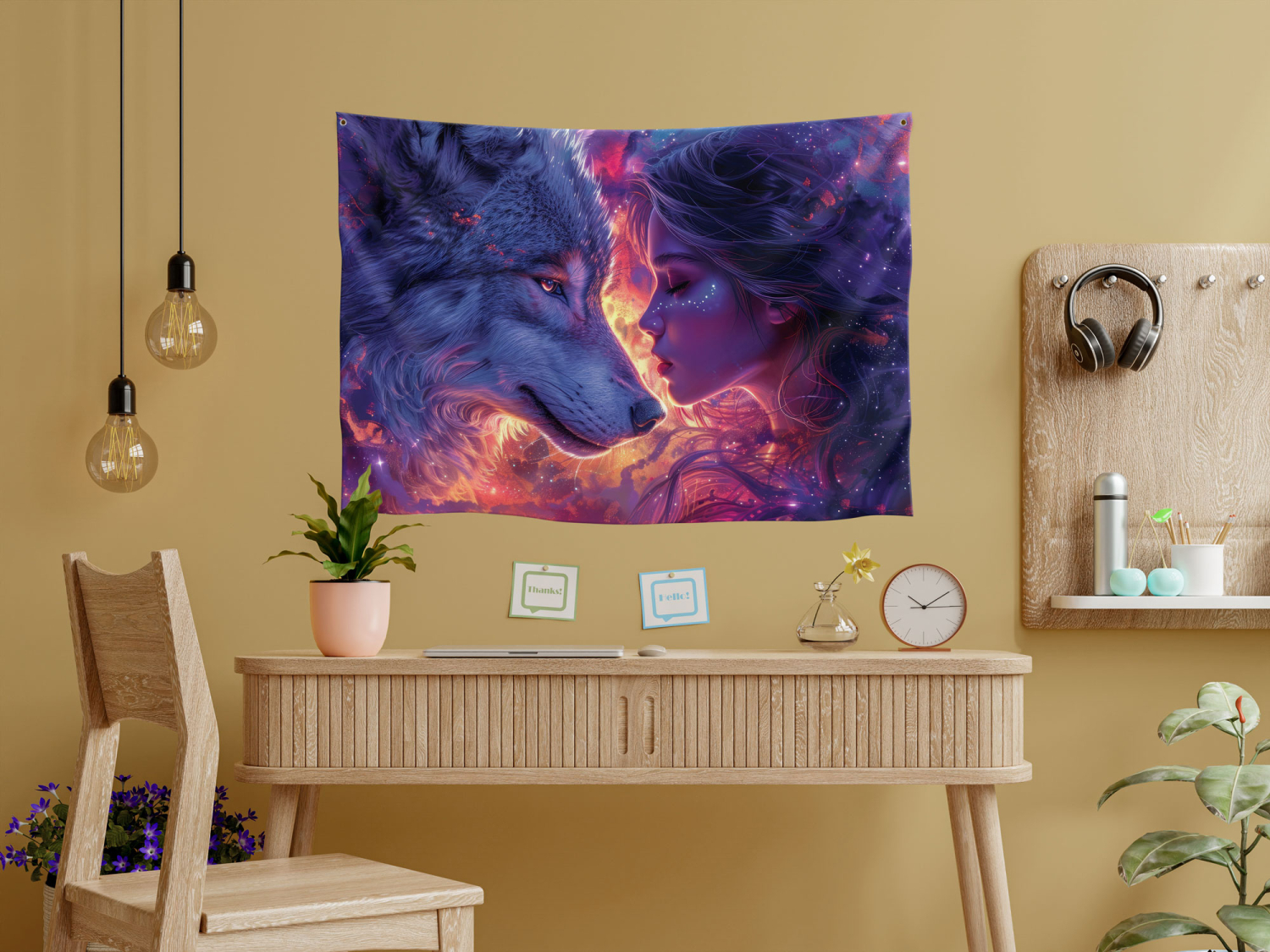 Wandbehang „Begegnung mit dem Wolf“, Produktbild 2