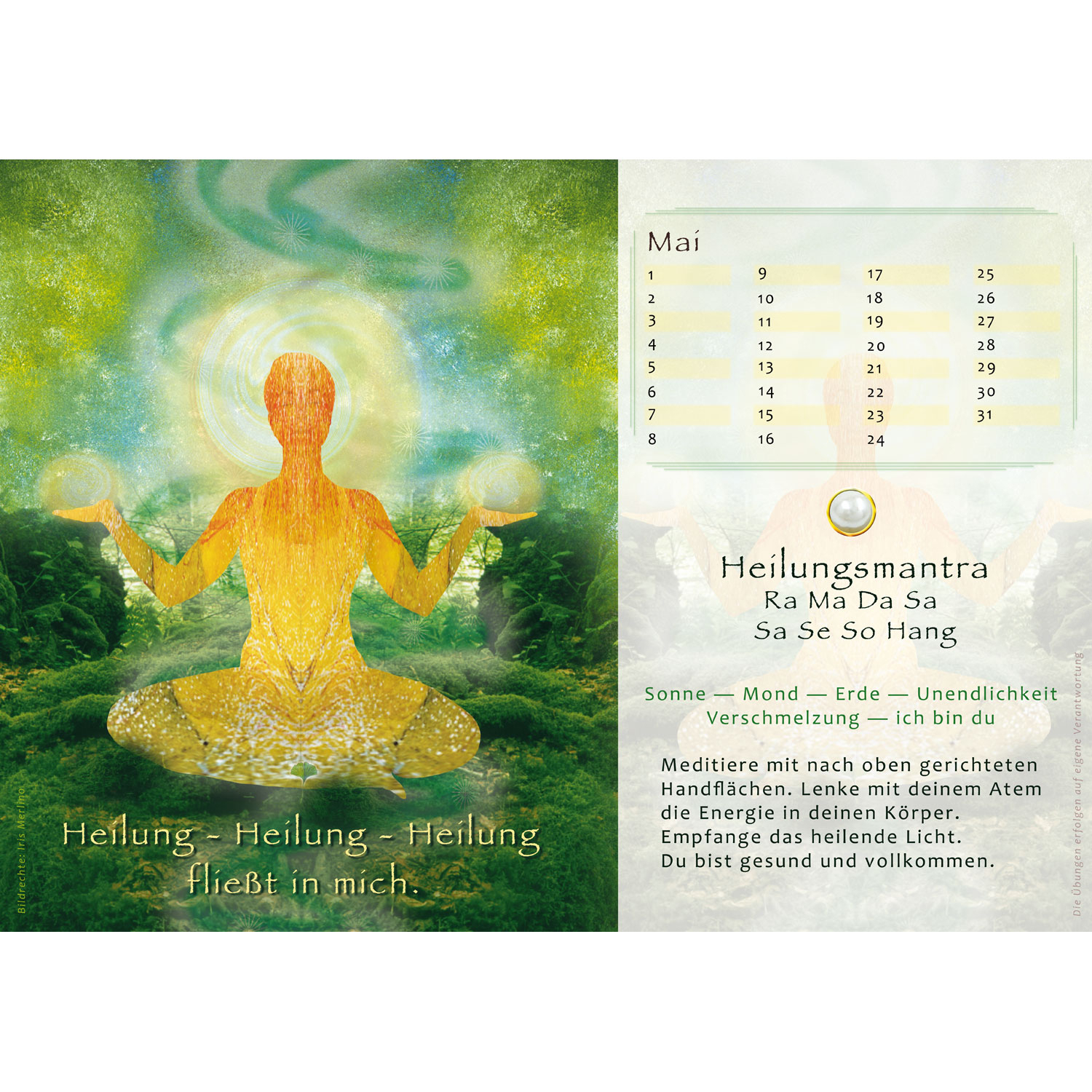 Immerwährender Kalenderaufsteller „Yoga Perlen“, Produktbild 3