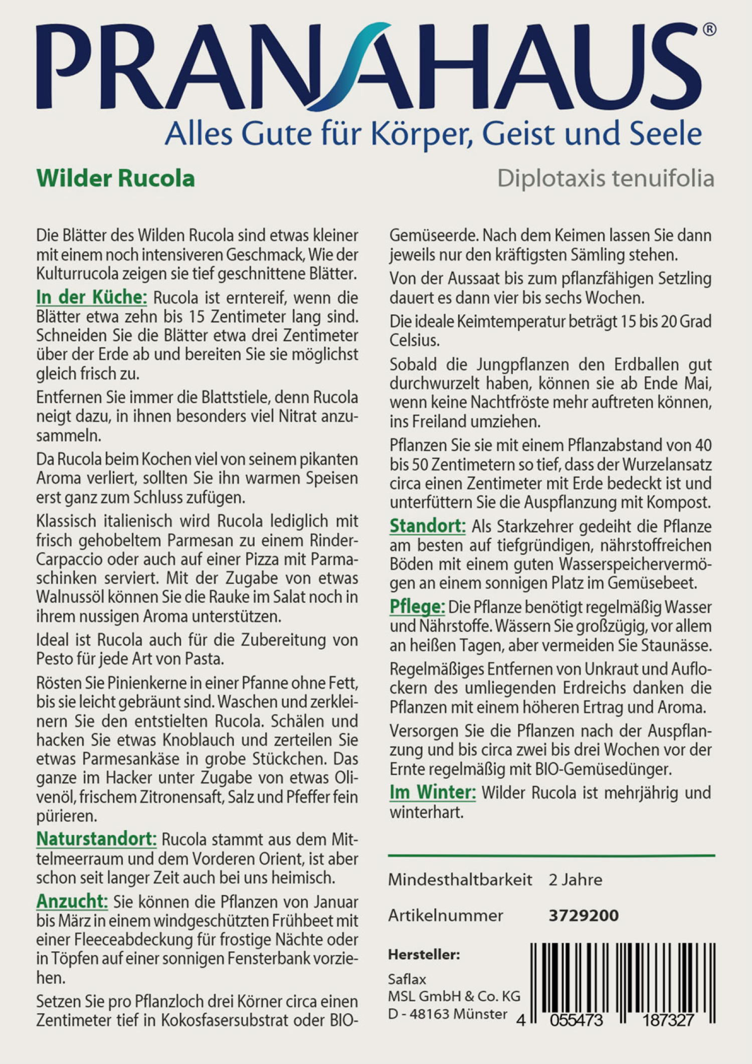 Wilder Rucola, Samen, Produktbild 2
