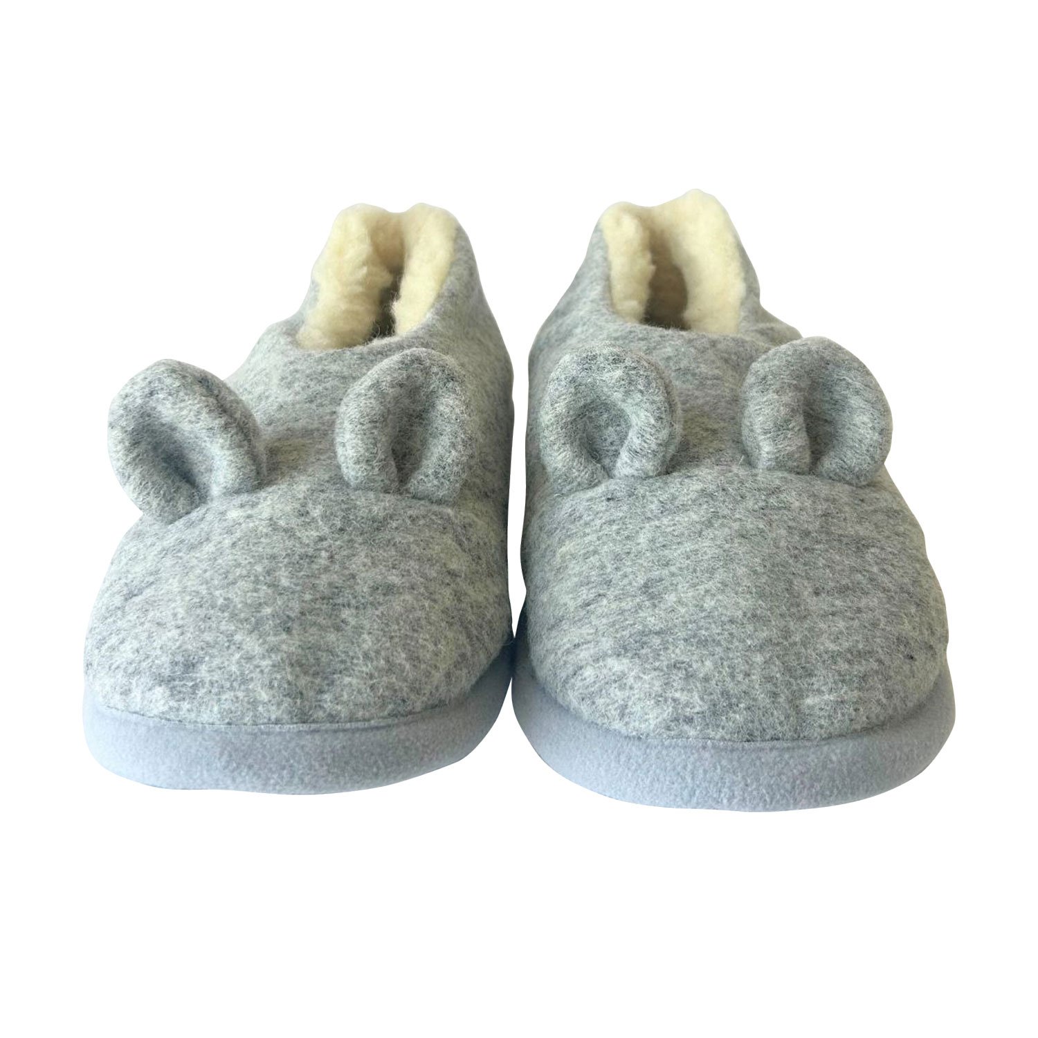 Merino-Hausschuhe „Maus“, hellgrau, Produktbild 2
