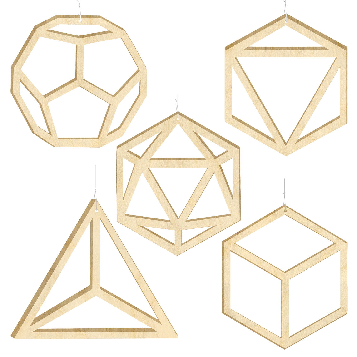 Energiehänger „Platonische Körper“ 5er Set, Produktbild 1