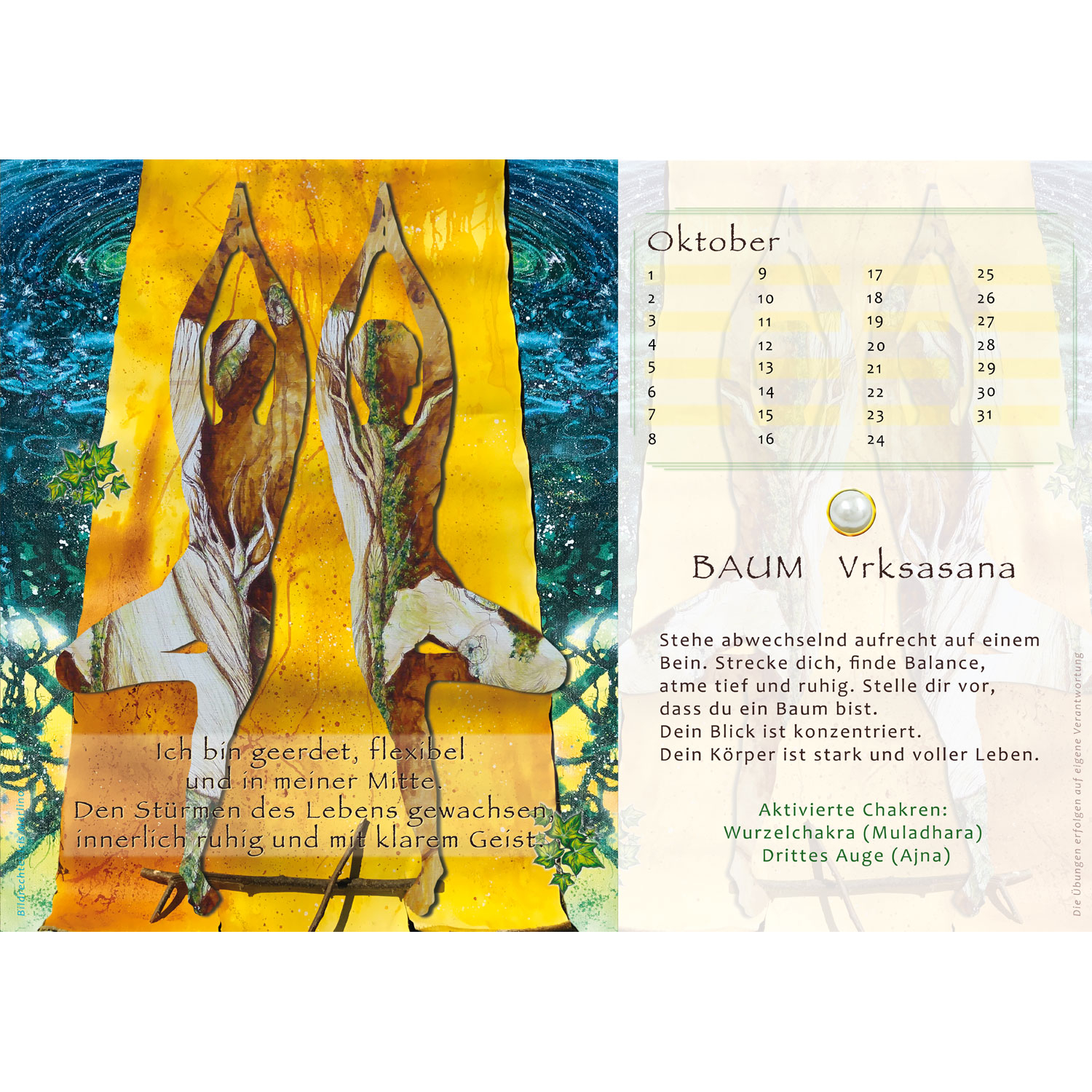 Immerwährender Kalenderaufsteller „Yoga Perlen“, Produktbild 2