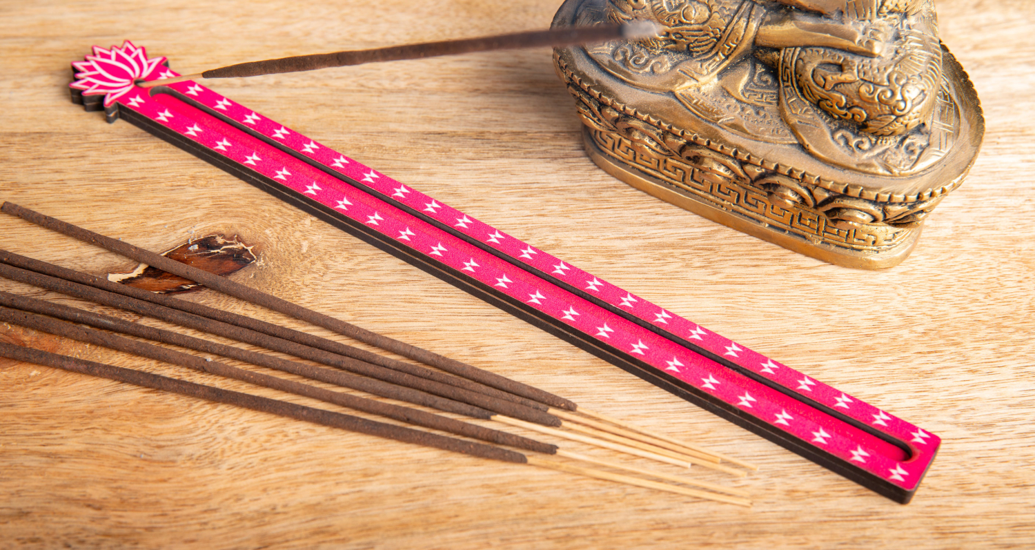 Räucherstäbchenhalter mit Lotus, pink, Produktbild 2