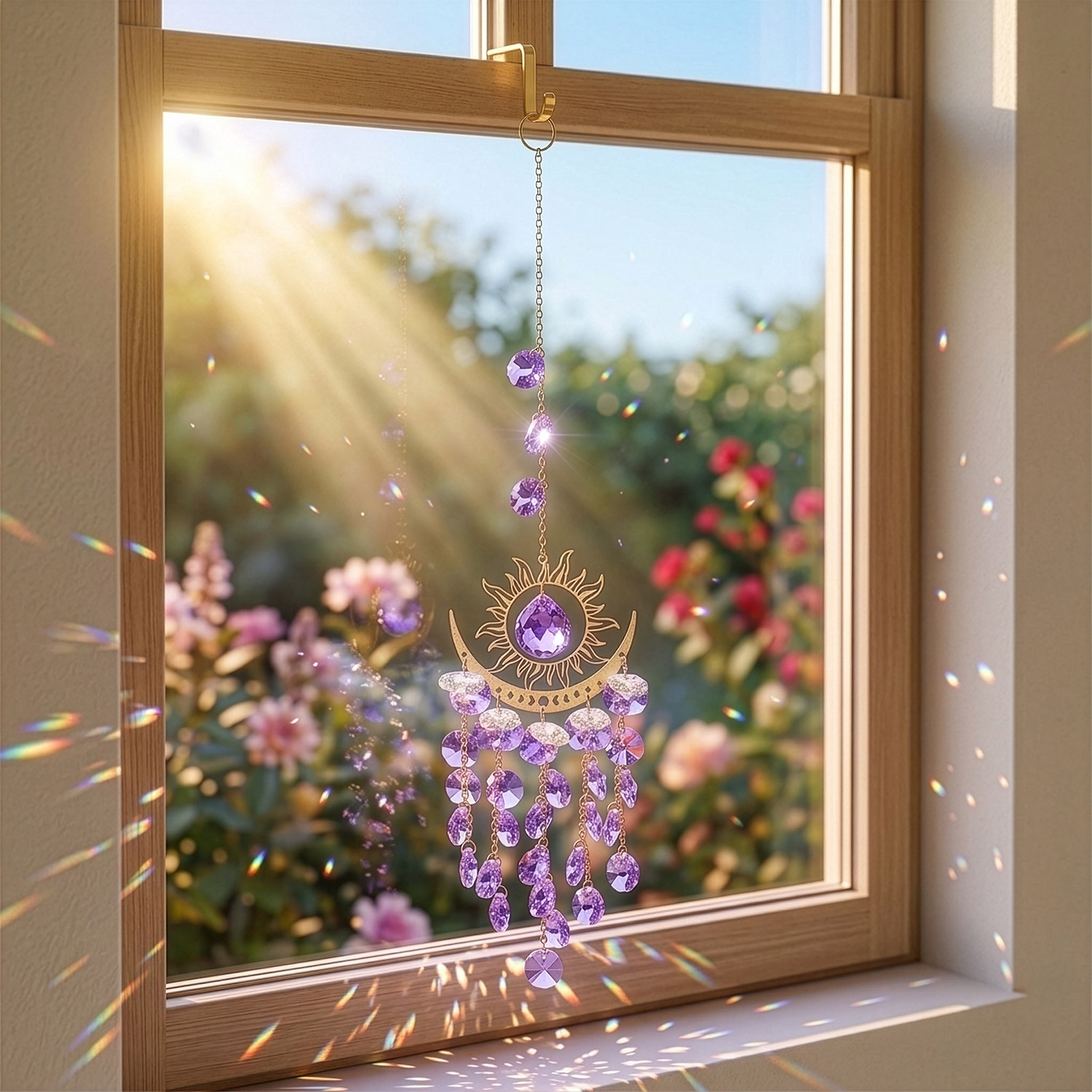 Sonnenfänger „Sonne und Mond“ Violett, Produktbild 2