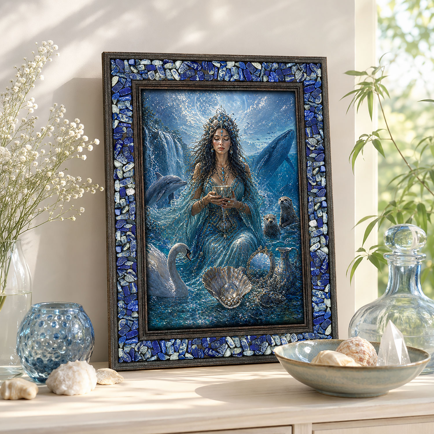 Lapislazuli-Energiebild „Göttin des Wassers“, Produktbild 2