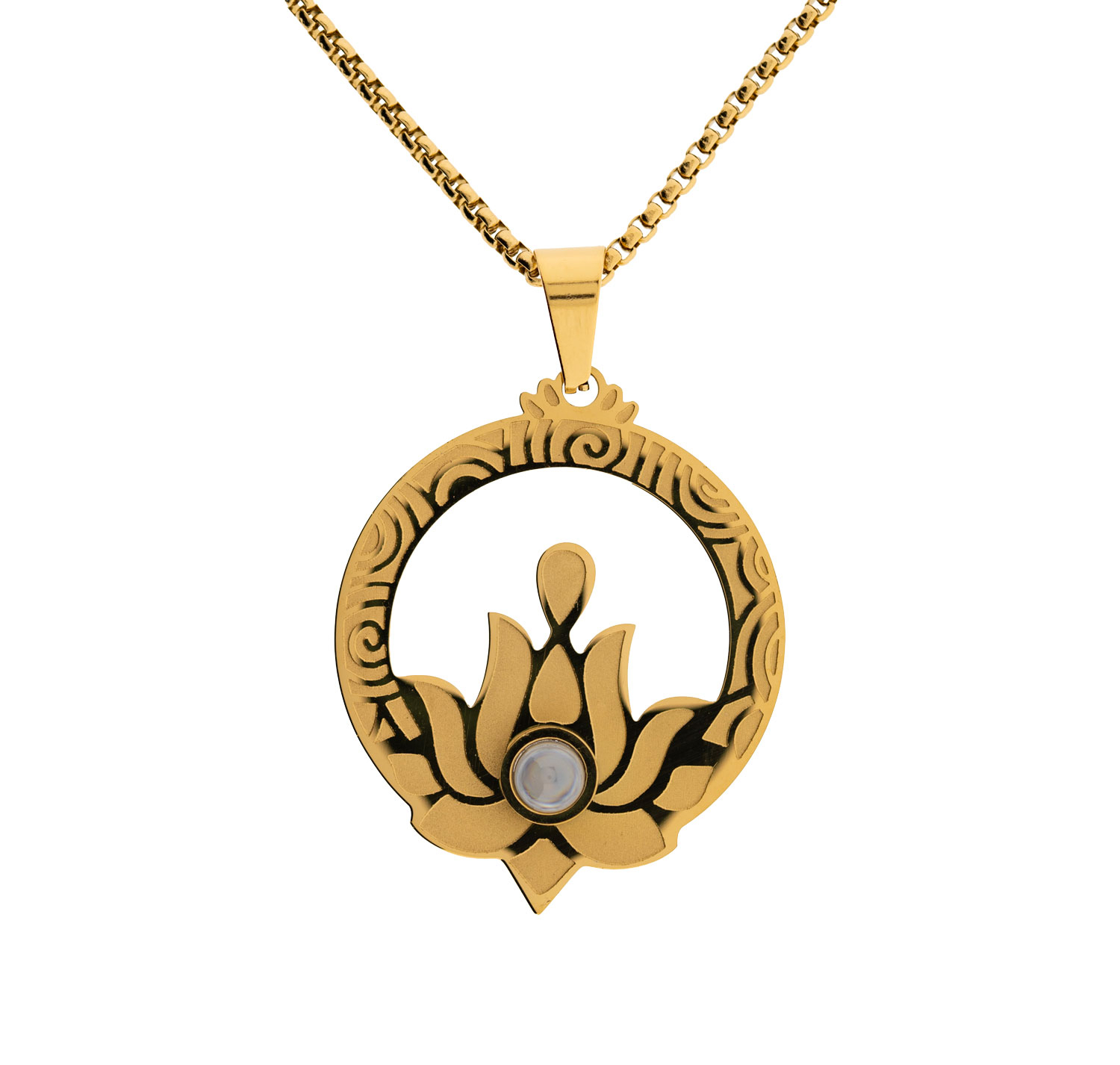 Kette „Lotus“, vergoldet, Produktbild 1