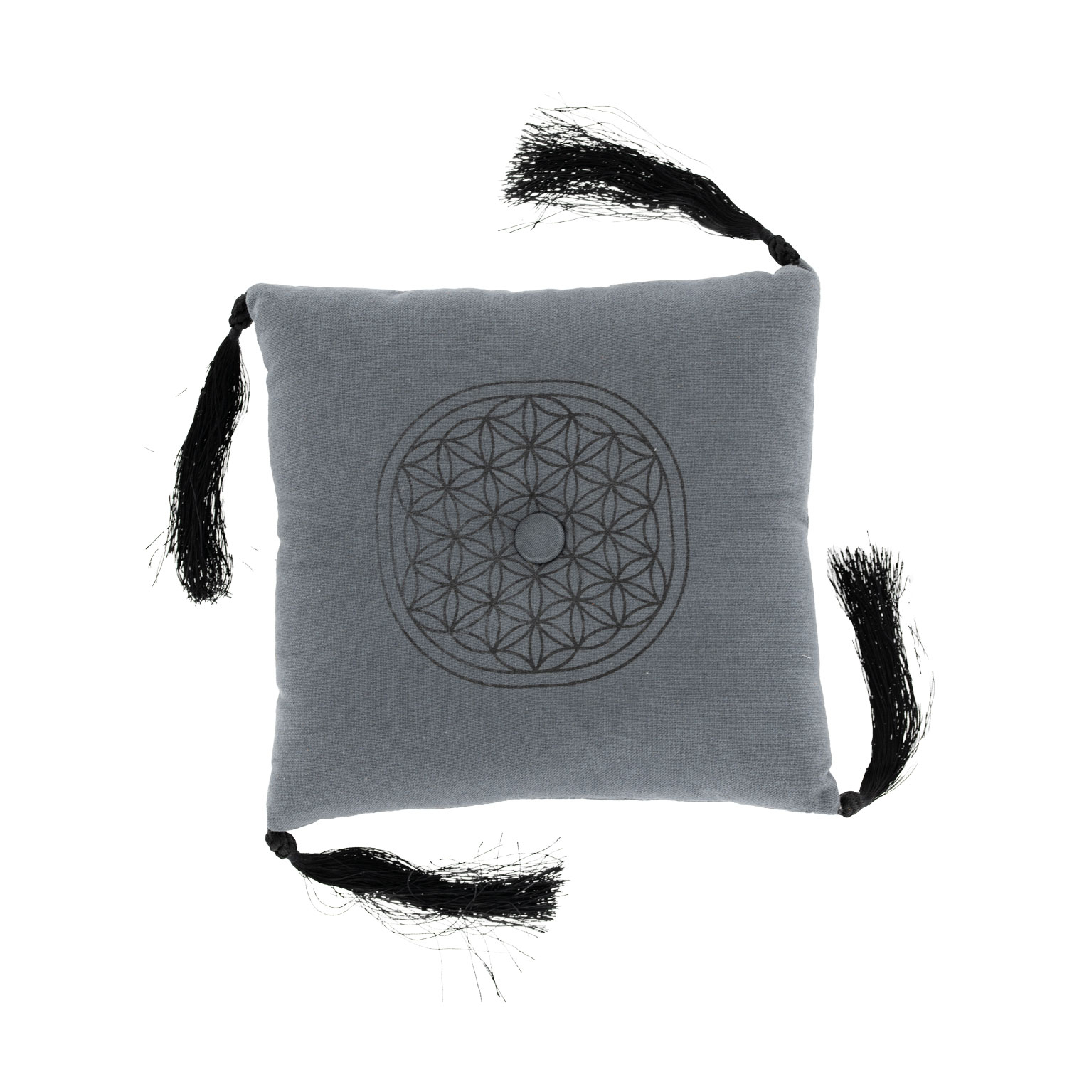 Klangschalenkissen mit Quasten, Dunkelgrau, Produktbild 1