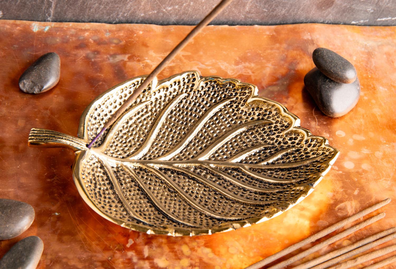 Räucherstäbchenhalter „Blatt“, rund, Produktbild 2