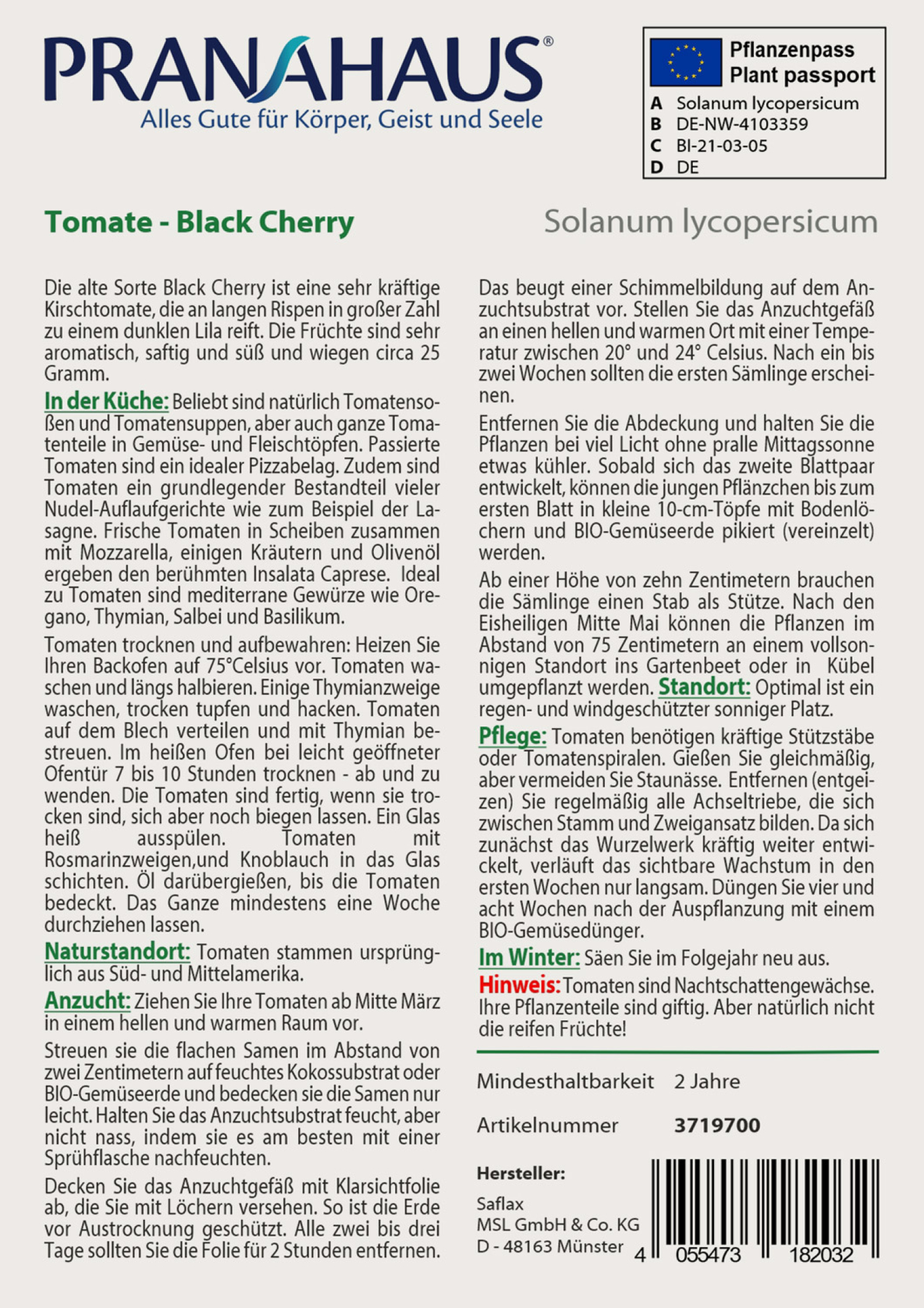 Tomate „Black Cherry“, Samen, Produktbild 2