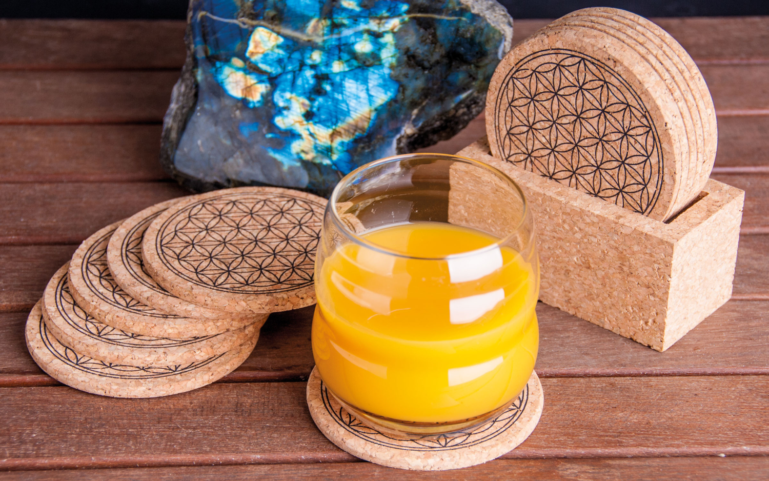 Korkuntersetzer „Blume des Lebens“, 6er Set, Produktbild 2