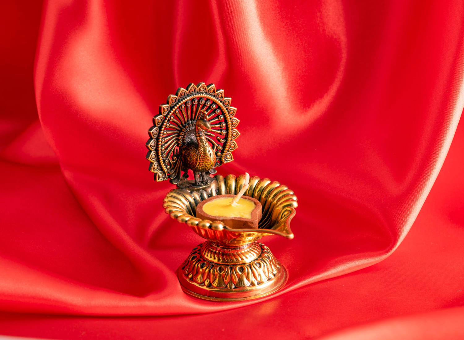 Teelichthalter &amp; Räuchergefäß Gheelampe „Pfau“, Produktbild 4