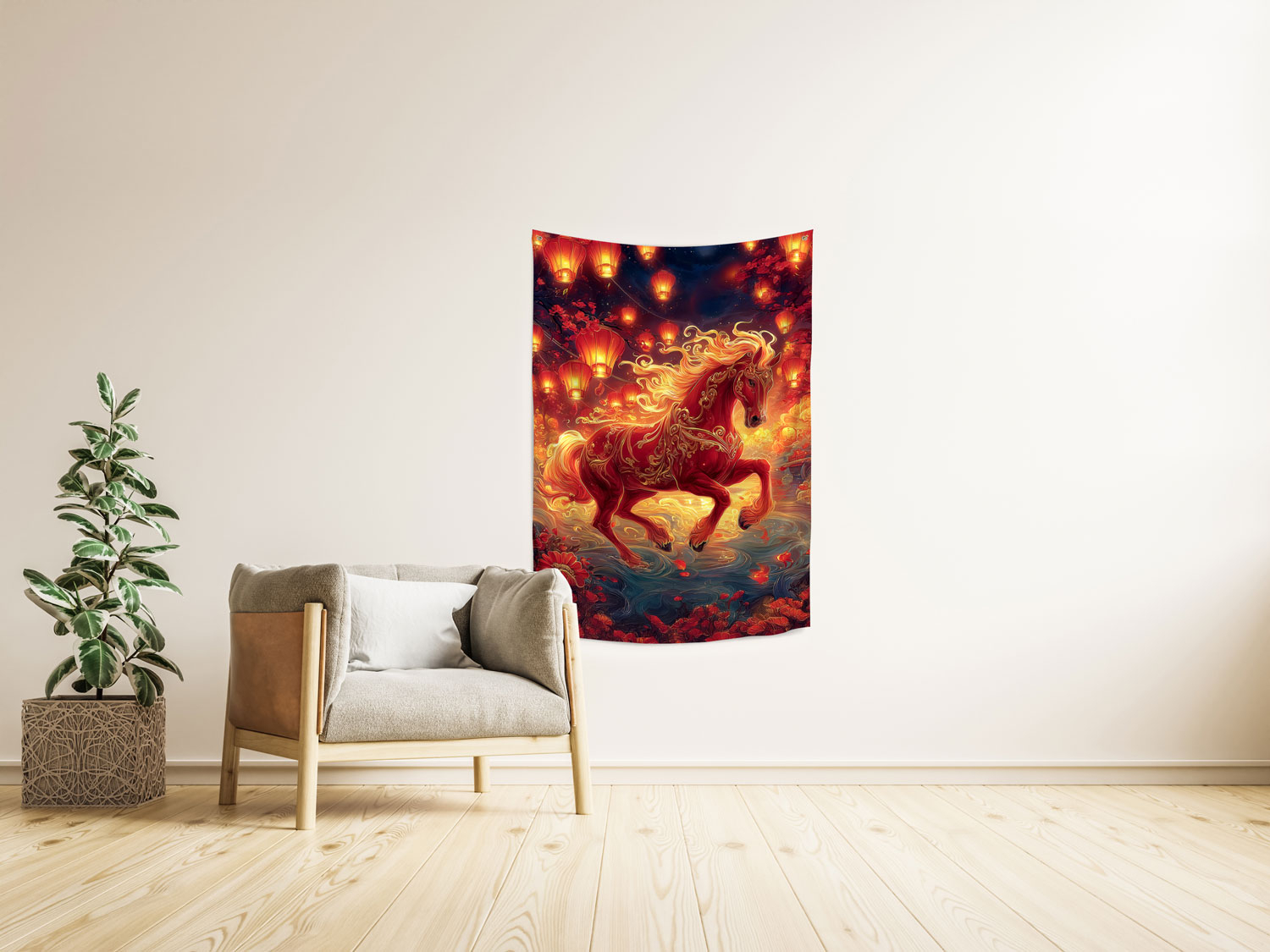 Wandbehang „Feuerpferd“, Produktbild 2