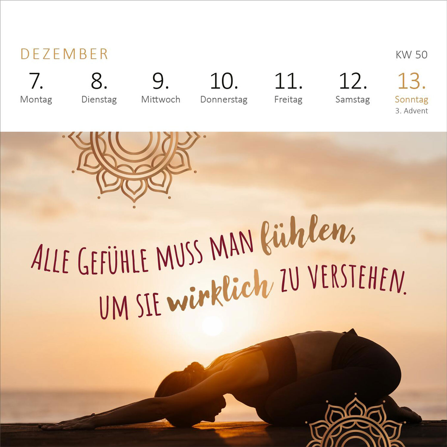 Einatmen. Ausatmen. Lächeln. 2026 – Mini-Wochenkalender, Produktbild 4