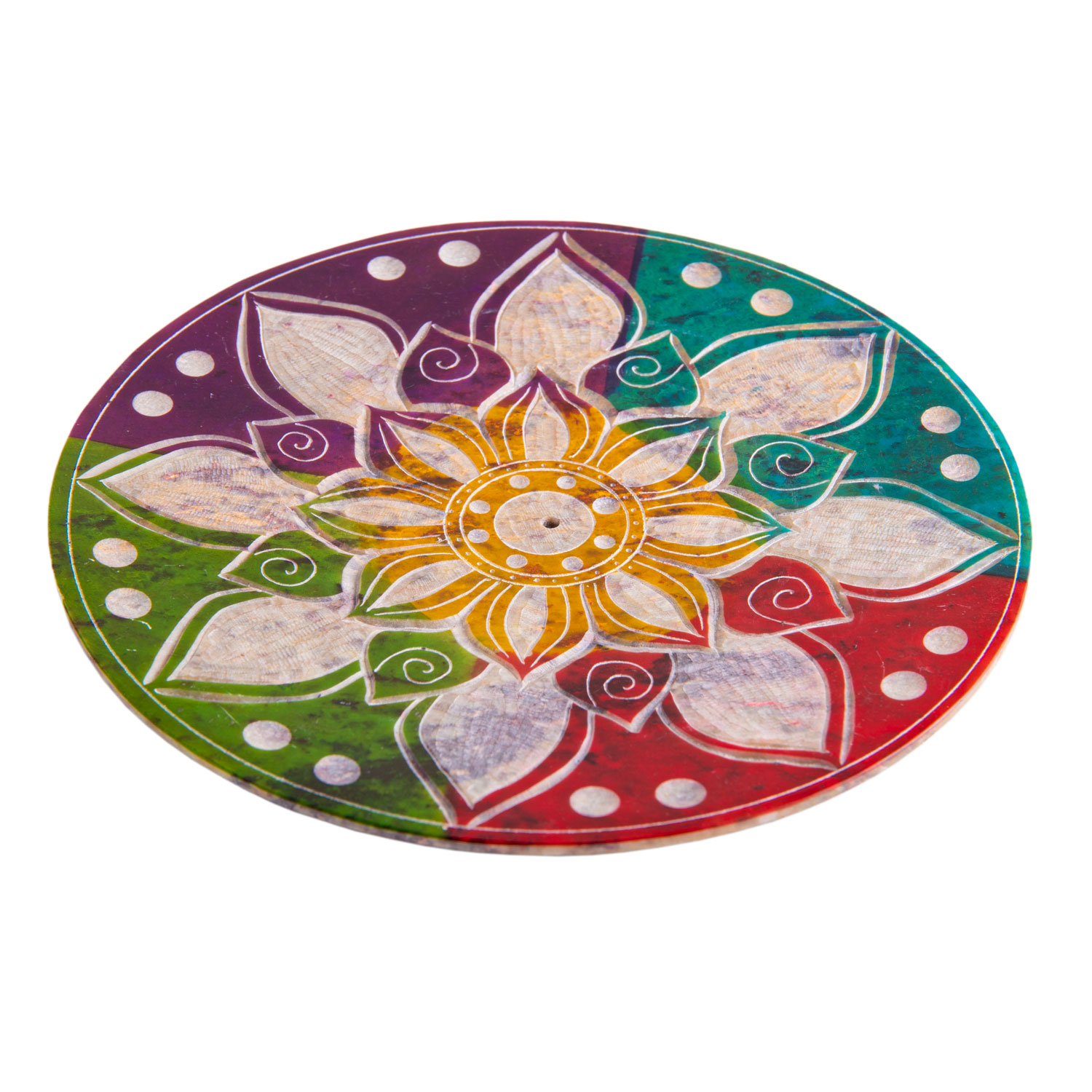 Räucherstäbchenhalter „Regenbogen-Mandala“, groß, Produktbild 3