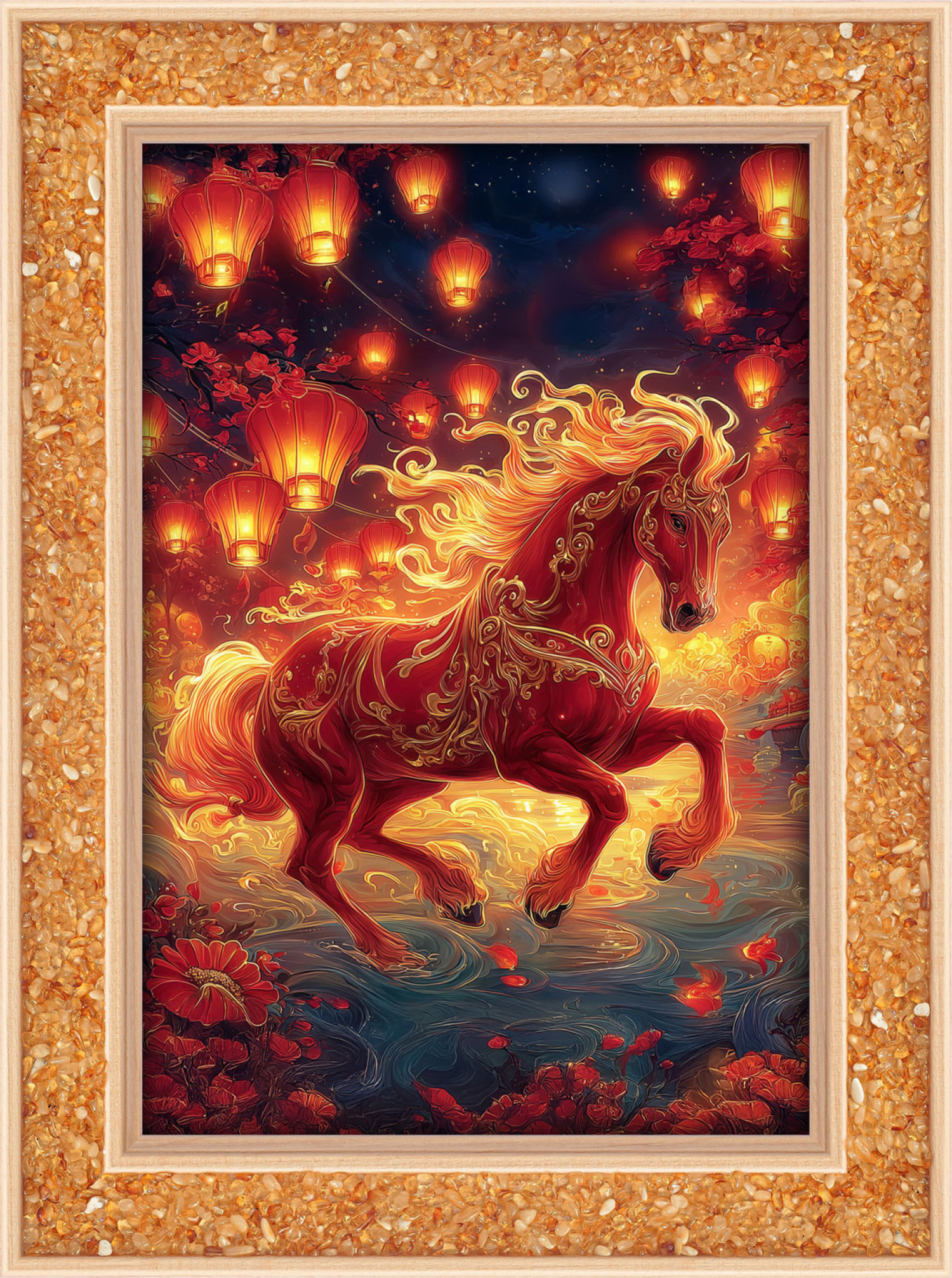 Bernstein-Energiebild „Feuerpferd“, Produktbild 1