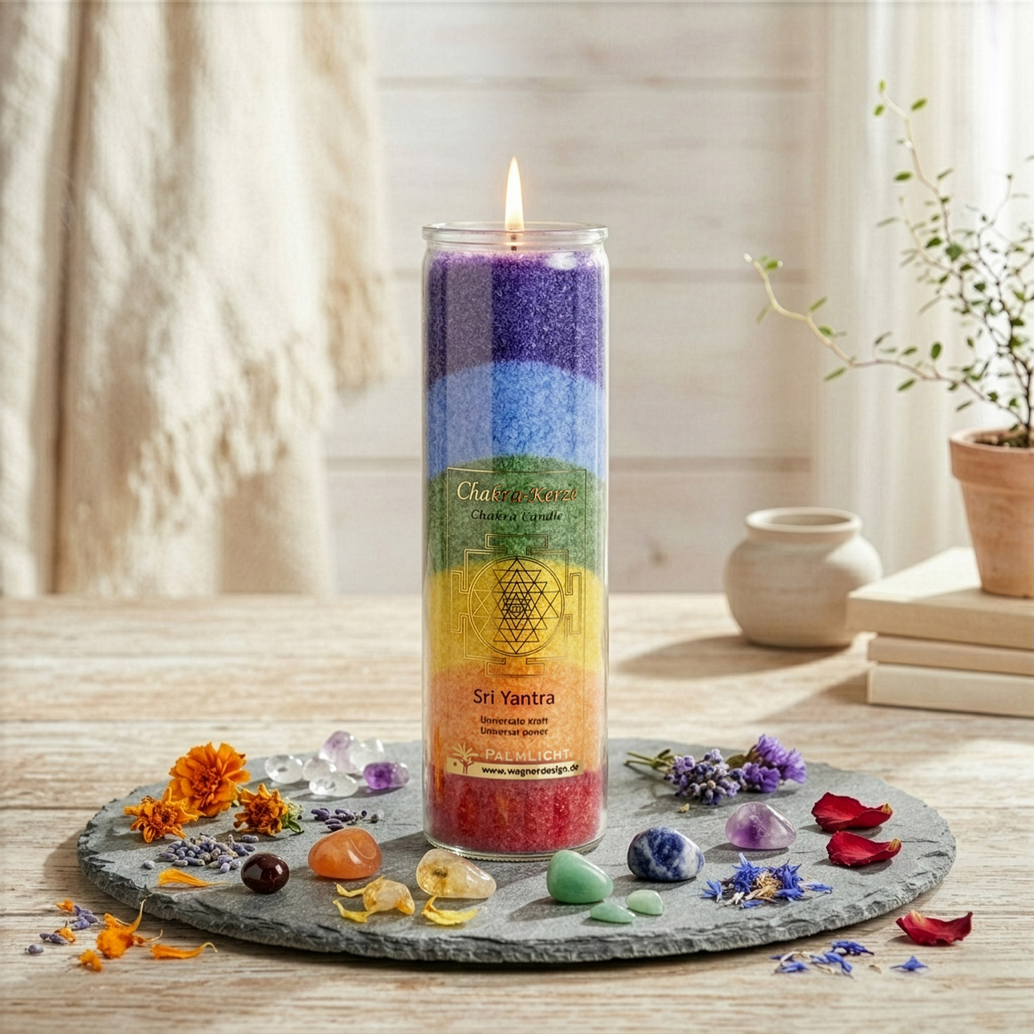 Chakra-Kerze „Sri Yantra“ multicolor, Produktbild 2